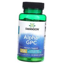Alfa-glicerilfosforilcholinas, Alpha GPC 300, Swanson  60 minkštųjų kapsulių (72280100) 60vcaps