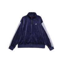 Jordan Retro Sports Stand Collar Color Block Logo Embroidered High Neck Zip Jacket Women Jackets Navy-Blue DV1397-410 S