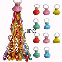 10pcs Hand Throw Streamer Poppers 5 Color Mix No Mess Confetti Poppers Party Poppers No Mess Streamers Easy To Clean Hand-thrown Colorful Streamers 10pcs