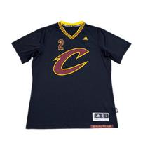 Adidas X NBA bendradarbiavimas Cavaliers Kyrie 2 marškinėliai V formos iškirpte trumpomis rankovėmis krepšinio marškinėliai Unisex viršutiniai drabužiai Juodi 7470A-3QV-K91515 S