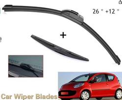 Skirta Toyota Aygo Peugeot 107 Citroen C1 2005-2010 Priekiniai ir galiniai valytuvai Valytuvai Toyota Aygo 26 inch + 12 inch