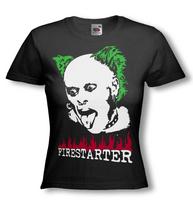 KEITH FLINT FIRESTARTER T-SHIRT - THE PRODIGY - Tribute - Ladies Tee and Strap S