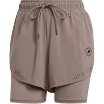 Adidas Truepurpose 2-in-1 Šortai Vienspalviai Su Logotipo Spaudiniu Greitai Džiūstantys Sportiniai Šortai Moterims Žemės Ruda Pilka IT8224 XL
