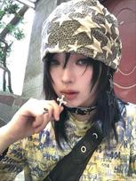 Wasteland-Inspired Y2K Lucky Star Bandana: Spicy Girl Subculture Silk Scarf for Women, Street Hip-Hop Style One Size