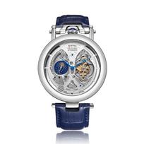 Visiškai naujas vyriškas vandeniui atsparus automatinis mechaninis laikrodis su tourbillon 49 mm sidabras