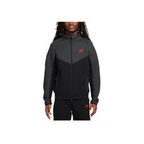 Nike Sportswear Tech Fleece Užtraukiama striukė su gobtuvu vyriška striukės Juoda Tamsiai dūminės pilkos Šviesiai tamsiai raudona FB7922-013 L