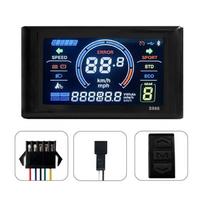 24 72V Elektrinio dviračio LCD ekranas 5 kaiščiai LCD S966 Išmanus spalvotas ekranas Vandeniui atspari kalnų dviračio valdymo panelė Naudojama No. 2 juoda