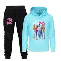 Vaikų drabužių komplektai Kpop Raganų medžioklės grupė Saja Berniukai Vaikų su gobtuvu Hoodie 110 šviesiai mėlyna spalva