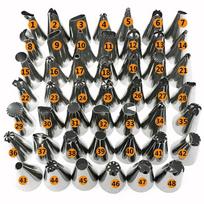48 Vnt./rinkinys Nerūdijančio plieno konditeriniai antgaliai „Pasidaryk pats“ Rožių gėlės Tulpių antgalis Torto dekoravimo įrankiai 48Pcs/set