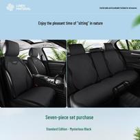 Universalus lininis automobilio sėdynės pagalvėlė - Kvėpuojantis, Visų sezonų, Pusiau apgaubtas užvalkalas Front Square Cushion mistinės juodos spalvos