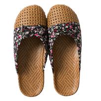 Unisex neslystantys lininiai vasariniai kambariniai sandalai storais padais 39-40 juoda