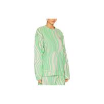 Adidas X Stella McCartney Logo Print Wave Round Neck Pullover Long Sleeve Sweatshirt Women Sweatshirt Green HT1105 XL