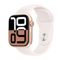 Apple Watch Series 10 GPS 42/46MM Aliuminio ciferblatas su silikoniniu sportiniu dirželiu 46MM rožinio aukso spalvos