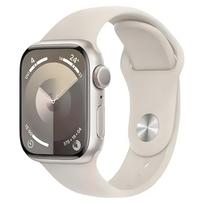 Išmanusis laikrodis Apple Watch Series 9 GPS 41/45MM Aliuminio korpusas su silikoniniu sportiniu dirželiu 45MM žvaigždžių šviesos spalva