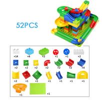 104 vnt Fun Lock Duplo Marble Race Run labirintas Kamuoliukų Tako konstrukcija Statybiniai blokeliai Mokomieji žaislai