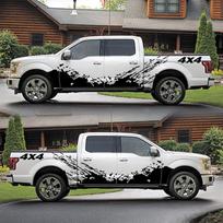 4 vnt. Automobilio lipdukai 4X4 Visureigis(40*10cm)+ Kalnų grafinis lipdukas(190*50 cm) Lipdukas Automobilio Sunkvežimio Išorės Aksesuarams juoda