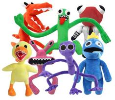 Minkštų pliušinių žaislų Rainbow Friends komplektas, 7 draugai