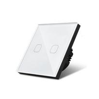Grūdintas baltas juodas krištolinis stiklas jutiklinis jungiklis Maitinimo LED skydelio sieniniai šviesos jungikliai 1/2/3 Gang 1Way Interruttore AC100-240V 02 balta
