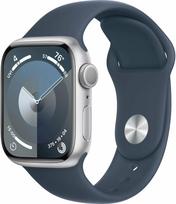 Išmanusis laikrodis Apple Watch Series 9 GPS 41/45MM Aliuminio korpusas su silikoniniu sportiniu dirželiu 45MM sidabras
