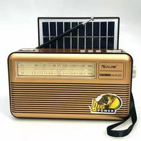 Retro daugiafunkcis įkraunamas saulės energija varomas nešiojamas radijo kelių dažnių juostas Bluetooth garsiakalbis juoda