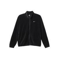 Nike logotipas Spausdinta velvetinė užtrauktuku užsegama striukė Moteriškos striukės Juoda DO2920-010 S