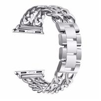 Nerūdijančio plieno apyrankė Apple Watch Ultra 2 49mm 46mm 45 44 42mm Dėl Iwatch 10 9 8 7 6 5 4 3 2 1 41mm 40mm 38mm Prabangi metalinė Series 10 42mm sidabras