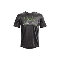 Under Armour Raidinis Logotipas Treniruočių Spaudinys Peties Marškinėliai Vyriški Viršutiniai Drabužiai Pilka 1370367-010 XL
