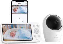 "eufy" kūdikių monitorius su kamera E20, programėlė ir valdymas neprisijungus, 2K HD, ypač aiškus naktinis matymas, pasvirimo funkcija, 4 x priartinimas, mobilioji kamera su integruotu akumuliatoriumi, ANR, išmanieji pavojaus signalai, "WiFi" įjungimo / i