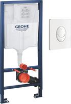 "Grohe Rapid SL" 1,13 m 2 in 1 rinkinys sieniniam tualetui, "Skate Air WC" sieninė plokštė Alpinaweiß 38764001