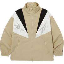 Reebok Twin Vector Color Block Stand Collar Windbreaker Comfortable Breathable Full Zip Jacket Unisex Jacket Beige REJU4EJ39I2 S