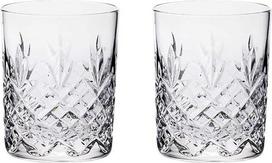 "Royal Scot Edinburgh Crystal" rankomis šlifuotas stiklas 7oz mažų viskio taurelių rinkinys, 2 vnt.