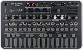 "Sonicware LIVEN Evoke" [akustinis aplinkos sintezatorius] 34 instrumentai, granuliuotas grūdų FX, srauto osciliatorius, 10 reverbų, 6 efektai, 4 takelių sekvenceris, akordų ir arpegiatorių režimai
