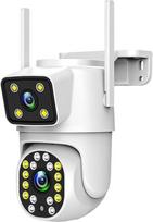 "Technaxx" dviejų objektyvų 2 MP+2 MP lauko "WiFi" IP kamera TX-328 - pasukama/pakreipiama 270°/90° kampu, spalvotas naktinis matymas, dvipusis garsas, "Bluetooth", judesio aptikimas ir sekimas, IP65, SD kortelės lizdas (128GB)