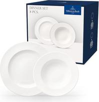 "Villeroy & Boch For Me" 8 dalių pietų servizas, aukščiausios kokybės porcelianas, galima plauti indaplovėje, baltas