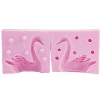 3D gulbės formos šokolado formos silikono fondant pelėsio pyrago kepimo priemonė rožinė 2Pcs rožinė