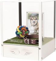 Pet Memorial Shadow Box MK2067A Balto plieno dėžutė su stalčiumi šunims ir katėms