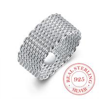 100% 925 prabaugos sidabro žiedai moterims Sidabro pynimo platus žiedas Didmeninė prekyba Asmenybė Mada OL moteris Mergaitė Šventė Vestuvių dovana 6 gray