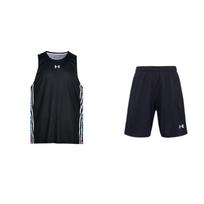 Under Armour SS24 Bėgimo Fitneso Greitai Džiūstanti Kvėpuojanti Berankovė Palaidinė Treniruočių Šortai Atsitiktinis Sportinis Rinkinys Vyriški rinkiniai Juoda 21500201-001+24500111-001 M