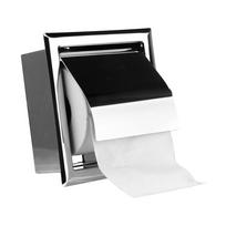 Ritinio popieriaus dėžutė Poliruoto chromo tualetinio popieriaus laikiklis Nerūdijančio plieno Paslėptas Montuojamas prie sienos 1 pcs black