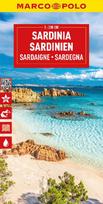 Sardinia Marco Polo Map: Straßenkarte und Autokarte mit sehenswerten Strecken, Highlights und digitaler Erweiterung