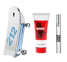 Dovanų rinkinys vyrams Carolina Herrera 212 Men Heroes: tualetinis vanduo EDT 90 ml + tualetinis vanduo EDT 10 ml + dušo želė 100 ml