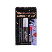 Dekoratyvinės kosmetikos rinkinys Urban Decay Good to Go: makiažo fiksavimo priemonė, 30 ml + blakstienų tušas, 13 ml + lūpų dažai n.s405, 3,4 g.