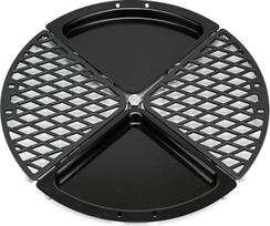"Onlyfire" ketaus kepsninės ir grotelių rinkinys, skirtas "Weber" 57 cm virdulinei kepsninei, 54,7 cm skersmens kepsninė su grotelių pakėlimo įtaisu, tinka "Weber" 57 cm rūkyklinei medžio anglių kepsninei, 4 zonos, kepsninė
