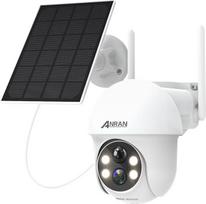ANRAN 2K HD stebėjimo kamera Lauko baterija WiFi 360° pasukama kupolo kamera su saulės kolektoriumi PIR žmogaus aptikimo funkcija Spalvotas naktinis matymas 2 krypčių garsas Q01 balta