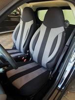 Individualūs sėdynių užvalkalai automobilio sėdynėms, suderinami su "Smart Fortwo 450 451" vairuotojo ir keleivio apsauginiais užvalkalais Sėdynės apsauga Sėdynės užvalkalas FB: MD501 (juoda/pilka)