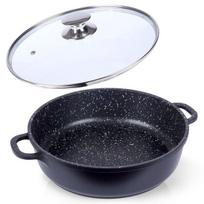 Orion keptuvė, 28 cm, Keptuvė granitinė su stikliniu dangteliu GRANDE 28 cm