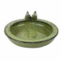 Keramikinė paukščių girdykla Esschert Design, 32,5x32,5x11,6 cm, žalia