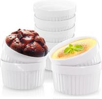 12 baltų "crème brûlée" ir "soufflé" indelių, 9 cm