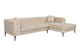 Minkštas kampas Atelier del Sofa Como Eco Right, smėlio spalvos/juodas