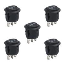 5 vnt. 3 padėčių svirtiniai jungikliai, apvalūs, 12v